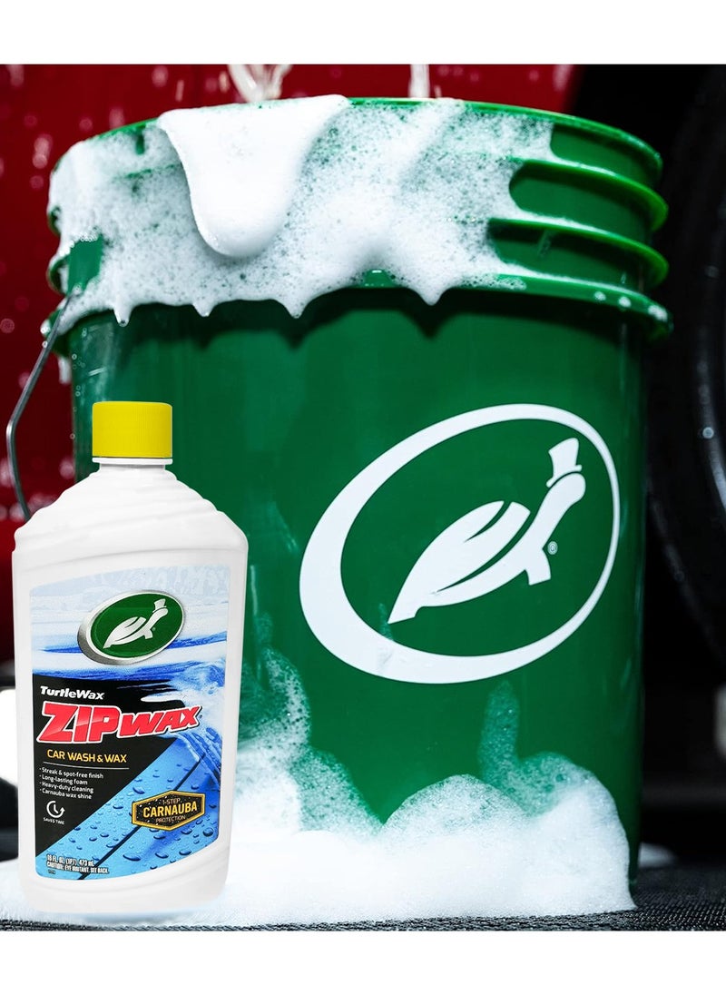 TurtleWax Zip Wax Car Wash And Wax 473ml 1-Step Carnauba Protection Clean And Shine Turtle Wax  - Image 3