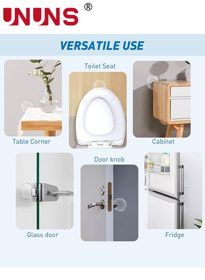 UNUNS Door Stoppers Wall Protector,12PCS Self Adhesive Door Handle Wall Protector,2 Inch Round Clear Door Stops,Shock Absorbent Gel Wall Cushion For Door Knob,Quiet,Wall Shield Silencer - Image 5