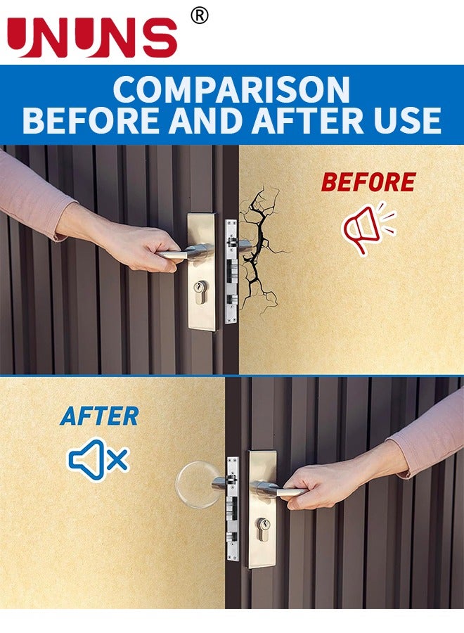 UNUNS Door Stoppers Wall Protector,12PCS Self Adhesive Door Handle Wall Protector,2 Inch Round Clear Door Stops,Shock Absorbent Gel Wall Cushion For Door Knob,Quiet,Wall Shield Silencer - Image 4