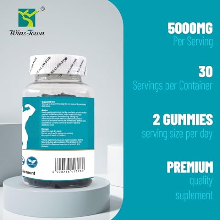 Wins Town Creatine Monohydrate Gummies 5000mg - High Strength Muscle Recovery & Strength Support, 60 Gummies - Image 5