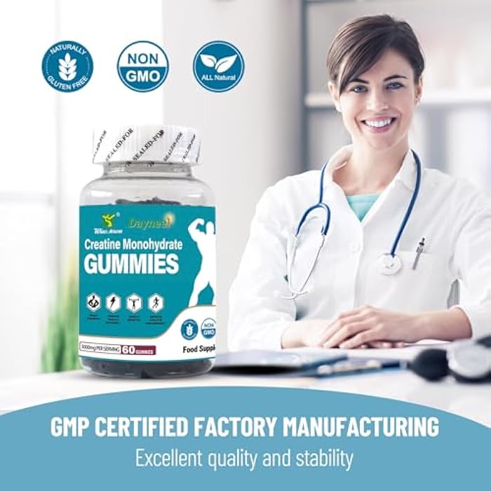 Wins Town Creatine Monohydrate Gummies 5000mg - High Strength Muscle Recovery & Strength Support, 60 Gummies - Image 3