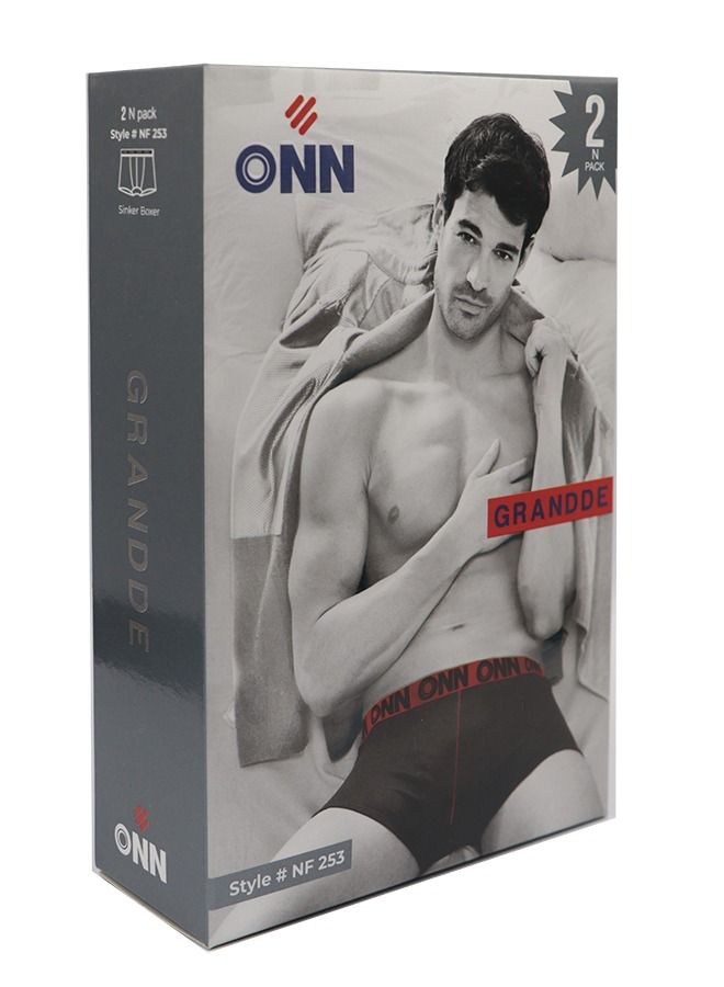 ONN Mens Cotton Sinker Boxer 2pc - Image 1