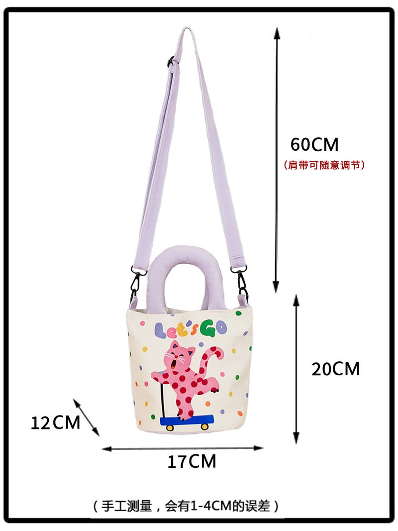 Velvet Handbag Crossbody Bag For Women Niche Bucket Bag Polka Dot Cat Phone Bag Ins Style Versatile - Image 5