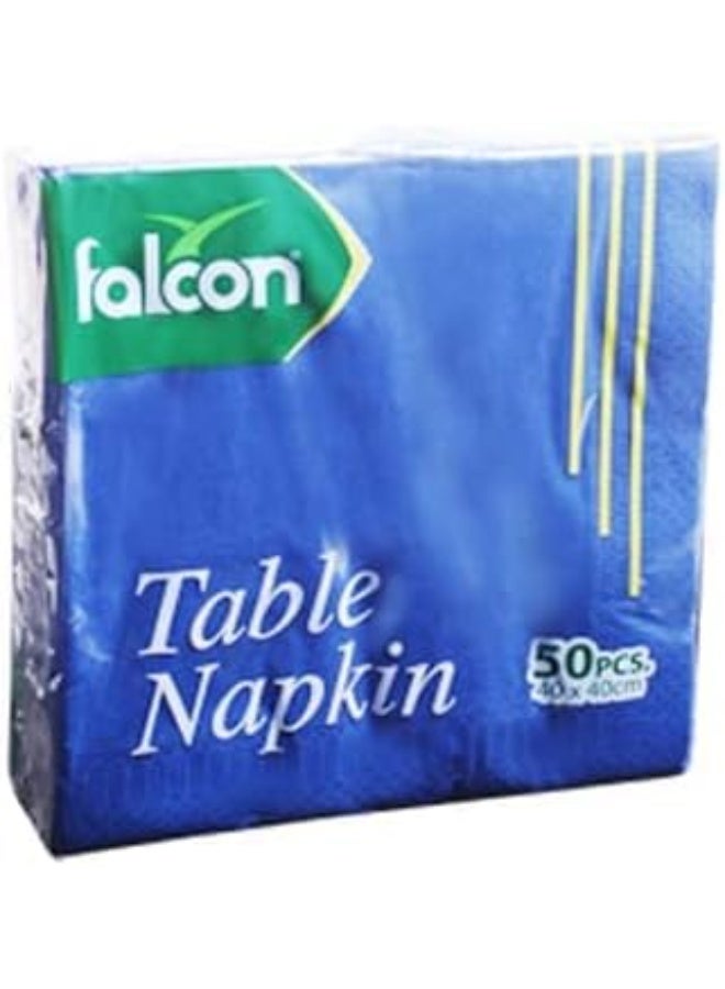 Falcon مناديل ورقية زرقاء قابلة للتصرف 40 × 40 سم (1 عبوة × 50 ورقة) - Image 2