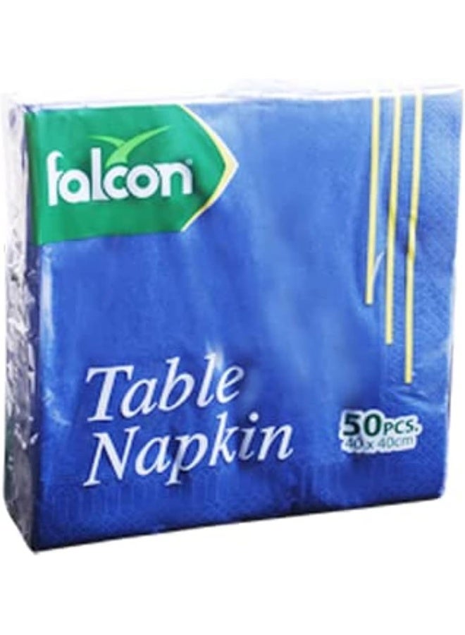 Falcon مناديل ورقية زرقاء قابلة للتصرف 40 × 40 سم (1 عبوة × 50 ورقة) - Image 1