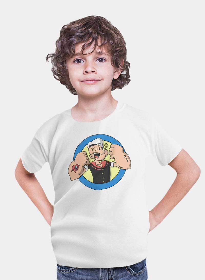 Fashion World Cotton T-shirt Printed with High-quality Anime Popeye - Image 1