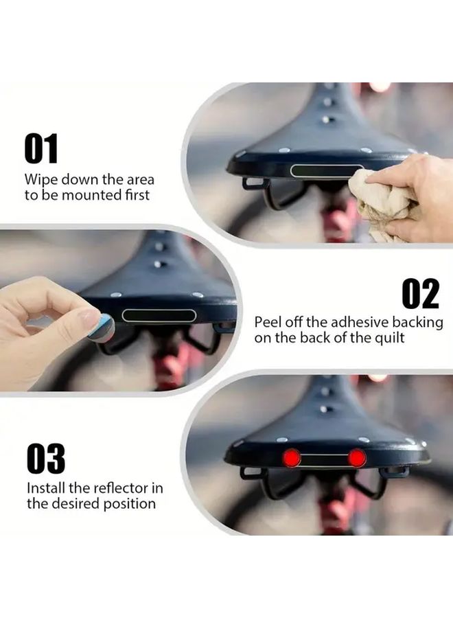 8pcs Red Self Adhesive Car Rearview Mirror Safety Reflectors No Drill Installation - Image 5