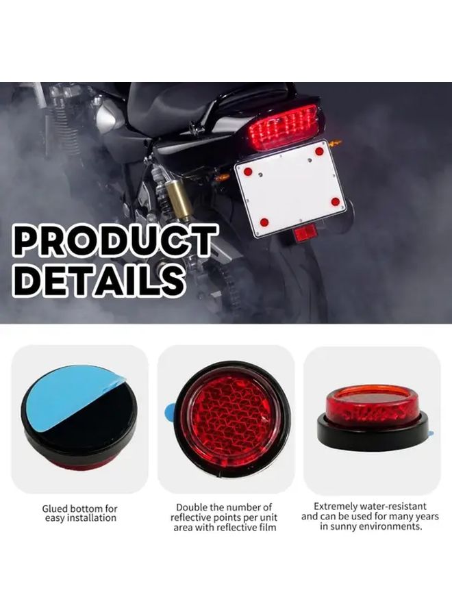 8pcs Red Self Adhesive Car Rearview Mirror Safety Reflectors No Drill Installation - Image 4