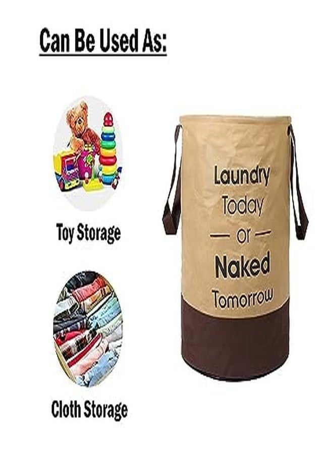Agroha Printed Waterproof Canvas Laundry Bag, Toy Storage, Laundry Basket Organizer 45L bags (Pack of 2, Brown) - Image 5