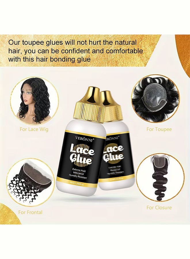 VERONNI Lace Glue, Extreme Hold Waterproof Humidity Resistant Adhesive for Lace Wigs and Hairpieces, 38ml - Image 4