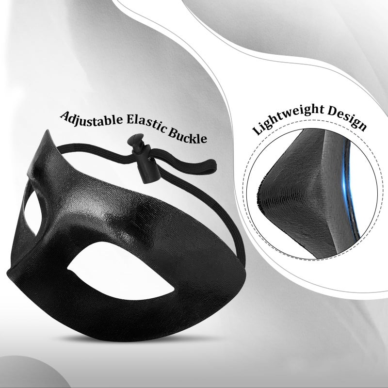 Exlinonline Black Masquerade Mask For Men, Elastic Tie, Perfect For Halloween, Masquerade Mask Party,Costume - Image 2