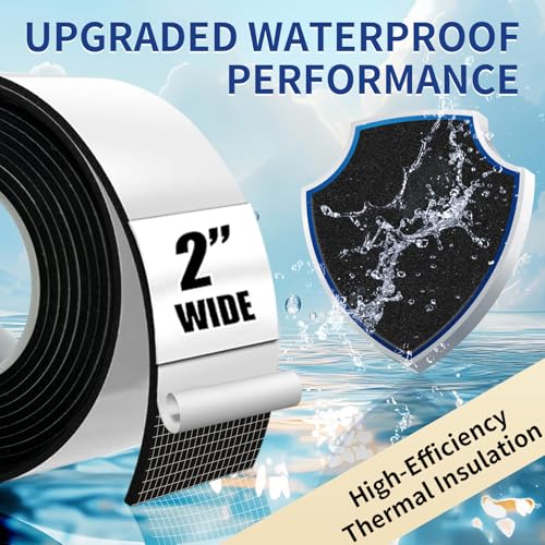 MAXKOSKO Pipe Insulation Tape, 13 Ft x 2 in Outdoor Water Pipe Wrap Insulation Roll, Foam Insulated Wrap Self-Adhesive for Pipe Freeze Protection, Heat Tape for Water Pipes, Copper PVC AC Line - Image 3