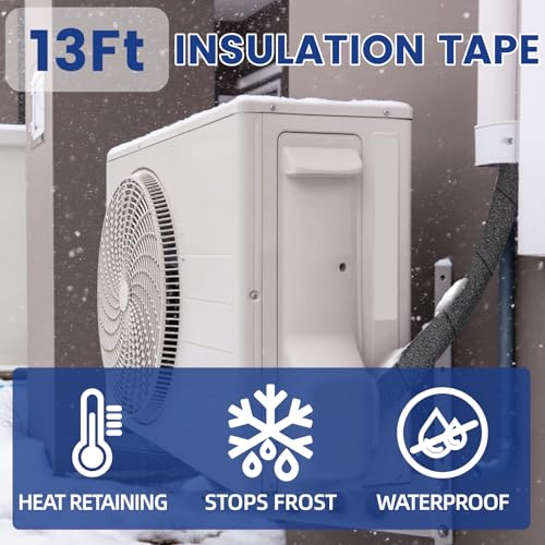 MAXKOSKO Pipe Insulation Tape, 13 Ft x 2 in Outdoor Water Pipe Wrap Insulation Roll, Foam Insulated Wrap Self-Adhesive for Pipe Freeze Protection, Heat Tape for Water Pipes, Copper PVC AC Line - Image 2