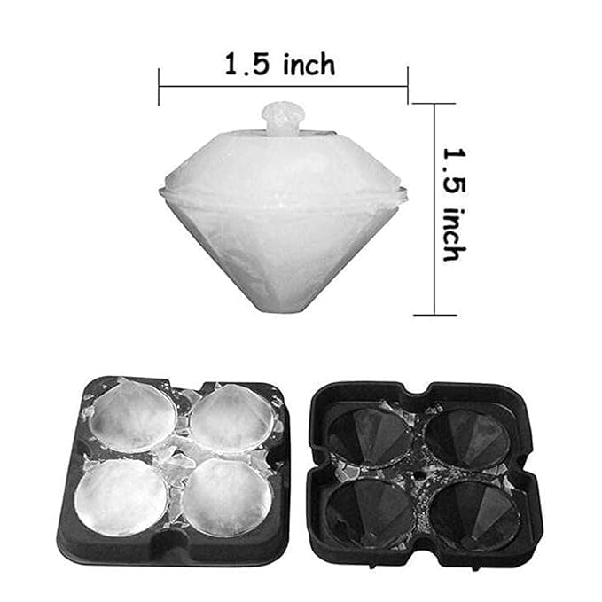 SHREVI 6 Round Spheres 4 DiamondShaped Ice Molds BPAFree EasyRelease Reusable Ice Maker for Whiskey Cocktails More Flexible Silicone Ice Cube Tray Combo - Image 3