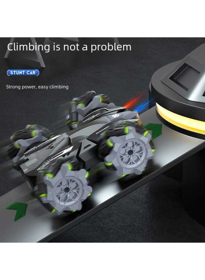 Double-sided Remote Control Car Drift Electric Gesture Induction Children's Four-wheel Drive Off-road Vehicle 2.4G Car Toys Wholesale-Color:Blue-double-sided Stunt Car  Single Remote Control-Proport - Image 4