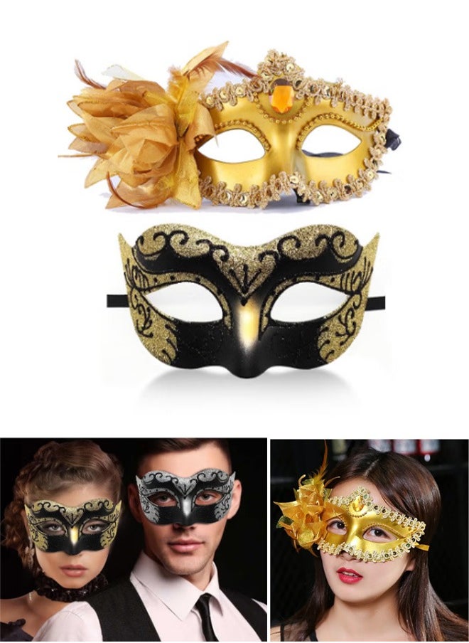 Geustos Masquerade Mask For Couples Venetian Halloween Costume Ana Lace Masks Women's Mens  - Image 1