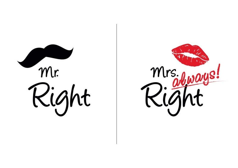 5 Ace mr right and mrs always right Wall Sticker Poster|size:12x18 inch|multicolor - Image 5