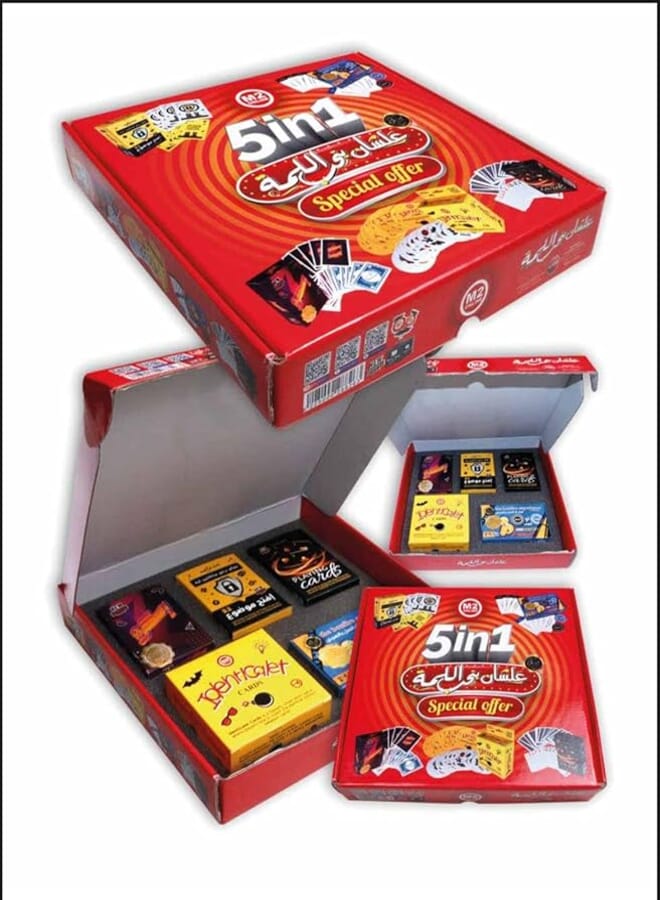 5 In 1 Card Games For Entertainment - For Family and Friends (Screw - Playing Cards - Open a Subject - Say or Do - Identical) Comes in a Value Box
