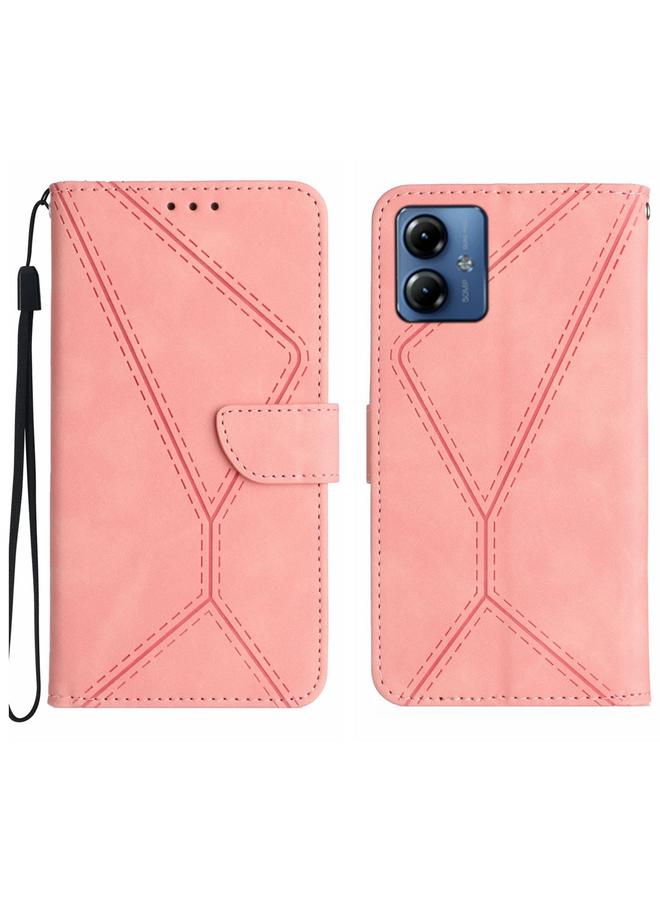 S-TOP Case For Motorola Moto G14 Stitching Embossed Leather Phone Case - Image 1