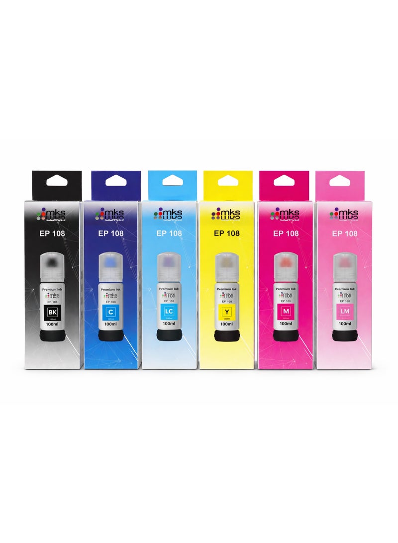MKS 108 Ink (6x100ml) Compatible with Epson L8050/L18050/ET-18100 - Image 2