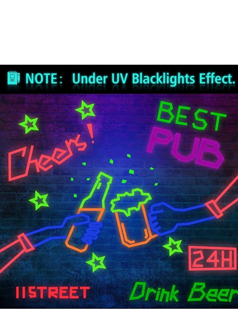 SYOSI Neon Gaffer Cloth Tape UV Blacklight Reactive Fluorescent Tapes for Black Light Party Supplies Room Decorations Glow in the Dark 10 Rolls  - Image 3