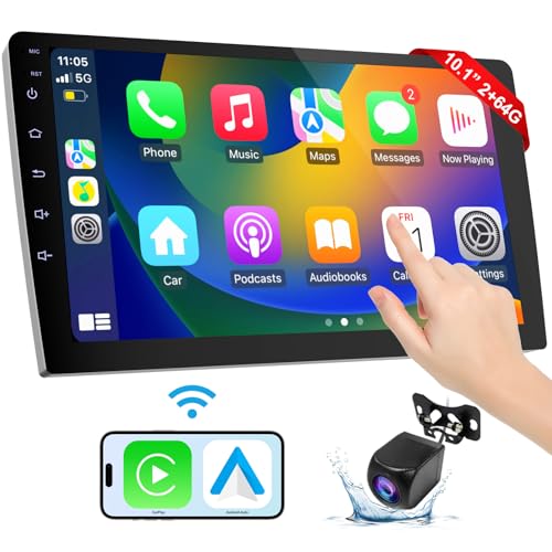 Haudio Carplay Screen for Car,10.1 inch Wireless CarPlay & Android Auto,Backup Camera,Double Din Car Stereo,GPS Navigation,ZLink,Audio Receivers,Music Player (10.1 inch) - Image 2
