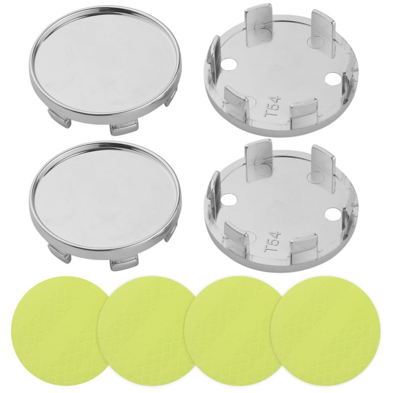 BlinkAutor 2 Inch Wheel Center Cap 4 Pack of 54mm Car Wheel Center Hub Covers Snapin Plastic Rim Covers Hub Caps with 2 Inch 4 PCS Round Reflective Stickers Car Accessories Silver Outer 54mm Inner 49MM - Image 3