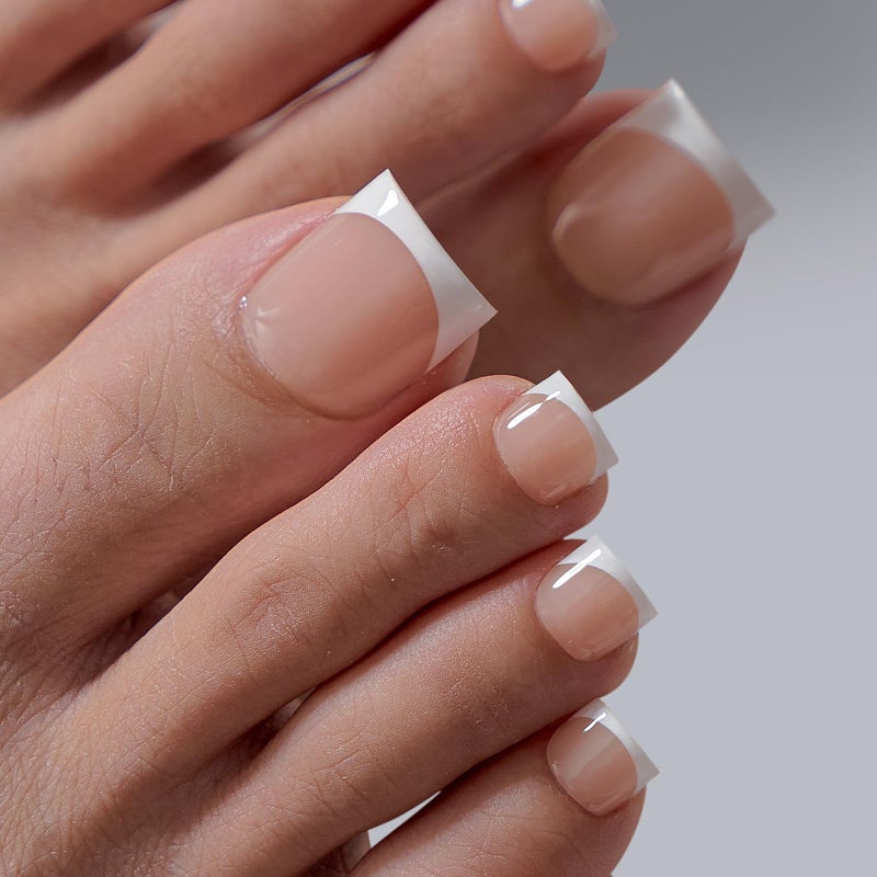 BTArtboxnails XCOATTIPS Toe Nail Tips - Lamp-Curable Sharp Square Nude Press On Toenails for Women, 150 Soak Off French Tip Toe Nail Extensions in 15 Sizes, Builder Gel & Top Coat Required - Image 3