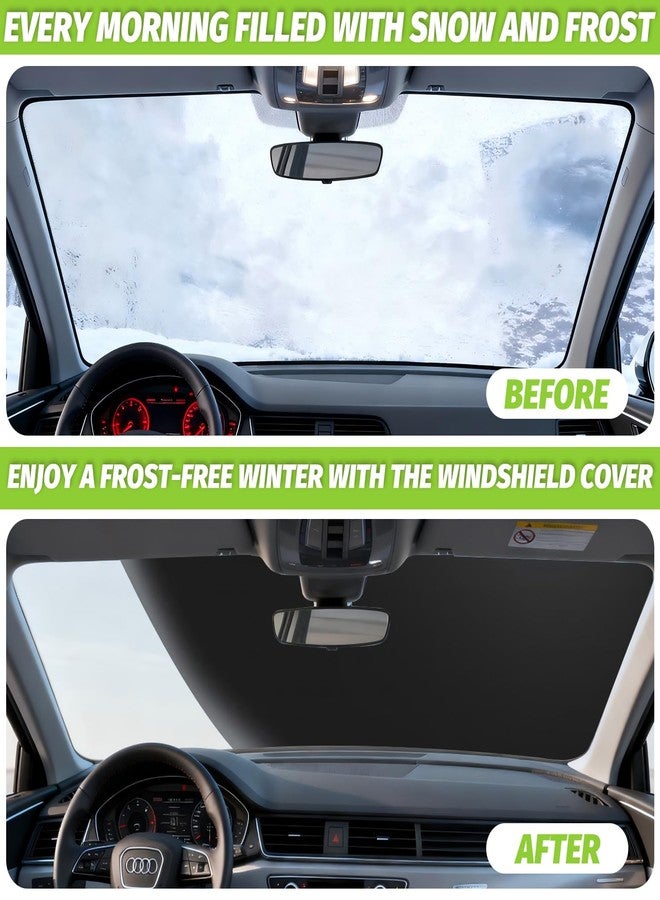 Aibiley Car Windshield Cover for Ice and Snow, Heavy-Duty 600D Polyester Oxford Cloth Waterproof Frost Guard Windshield Cover for Cars Suvs Trucks Vans,Windproof and Anti-Theft,Black,70W x 44D Inch - Image 5