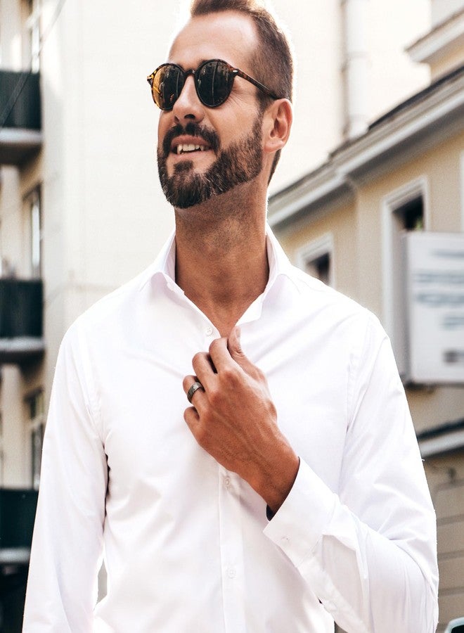 King Will Men's Stainless Steel Wedding Band - 8mm Black Promise Ring with Laser Zebra Pattern, Unique Black Stainless Steel Wedding Band Ring for Men Comfort Fit Size 10 - Image 5