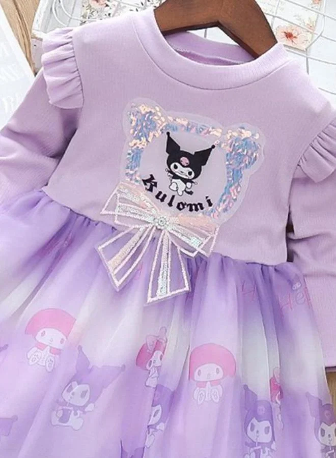 يونيكي Lavender Fit & Flare Crew Neck Embellished Dress