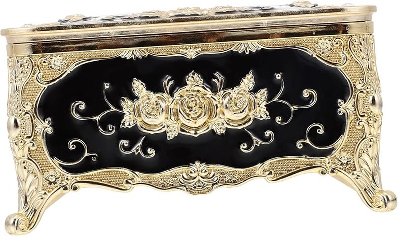 حامل علبة المناديل المزين بالذهب من مادة ABS للمنزل والمكتب والسيارة، للتخزين الإبداعي - Image 2