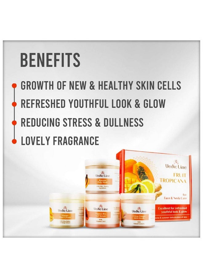 Vedic Line Vedicline Fruit Tropicana Facial Kit For Helps In Skin Exfoliation And Minimize Dark Spots, Free Radicals With Banana, Papaya, Shea Butter For Beautiful Glowing Skin, 400Ml  - Image 3