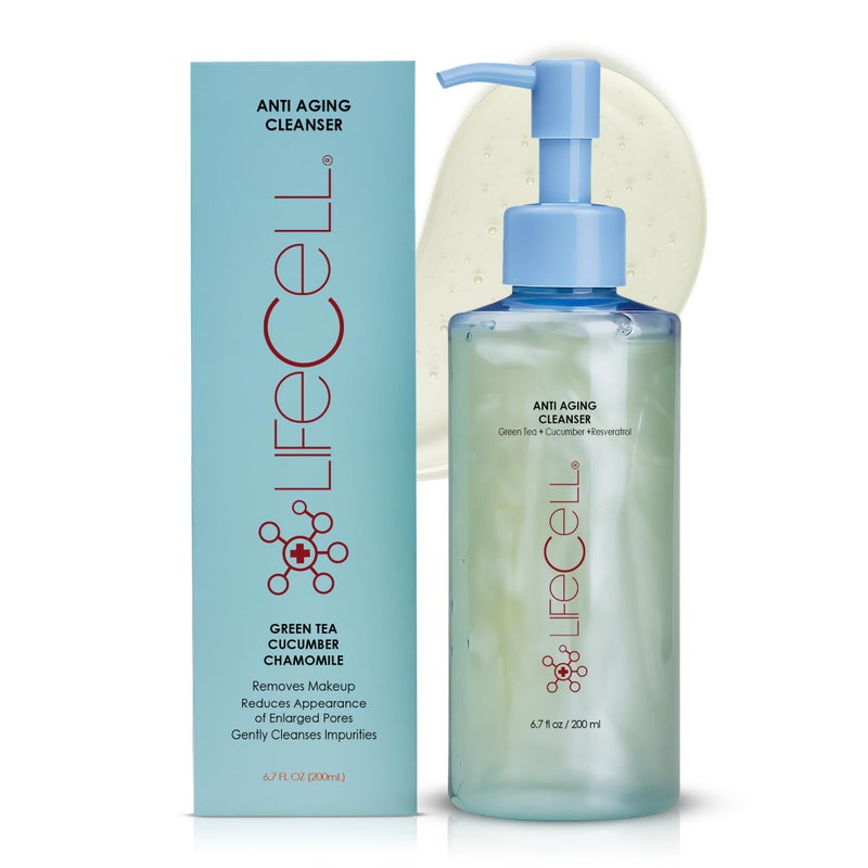 LifeCell AntiAging Face Cleanser pHBalanced Facial Cleanser for Sensitive Skin Hydrating Gentle Daily Face Wash for All Skin Types 200ml