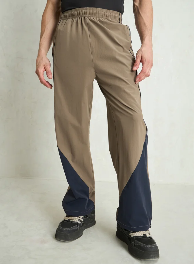 SASSAFRAS Sassafras Color Block Baggy Parachute Pants