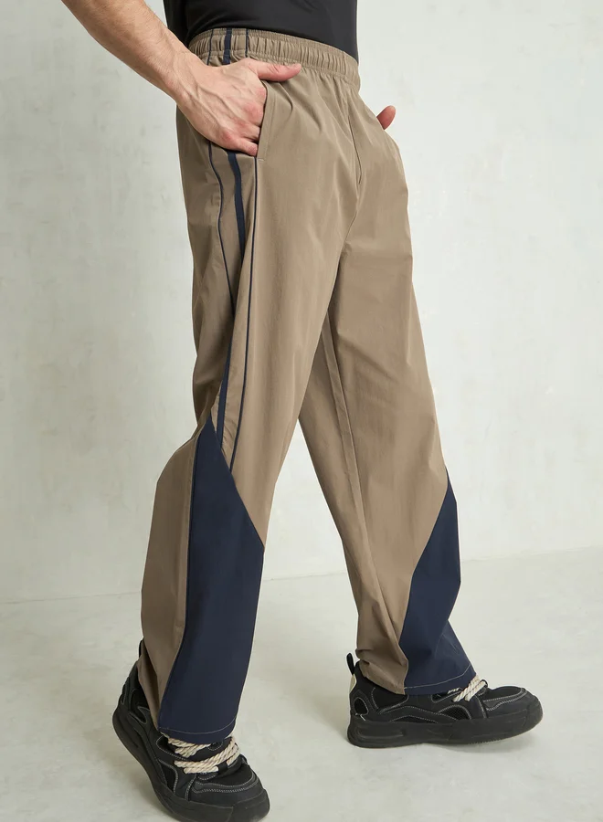 SASSAFRAS Sassafras Color Block Baggy Parachute Pants