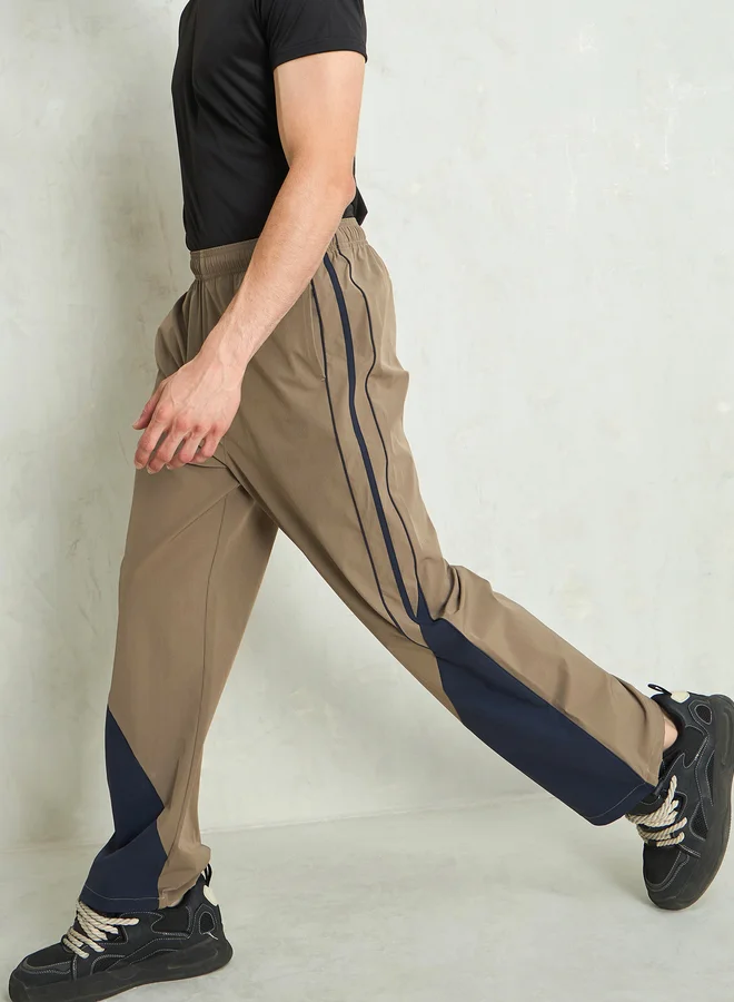 SASSAFRAS Sassafras Color Block Baggy Parachute Pants