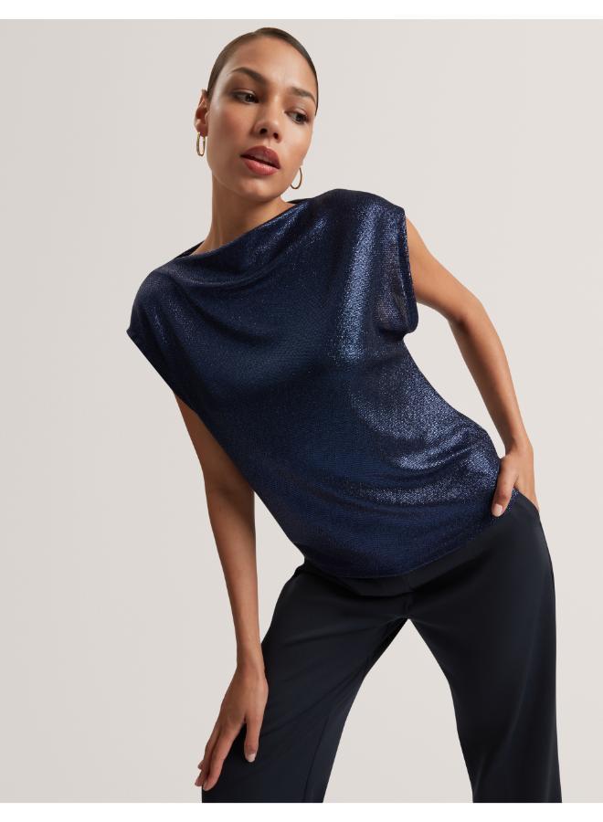 Ted Baker Metallic Short Sleeve Top - Image 1