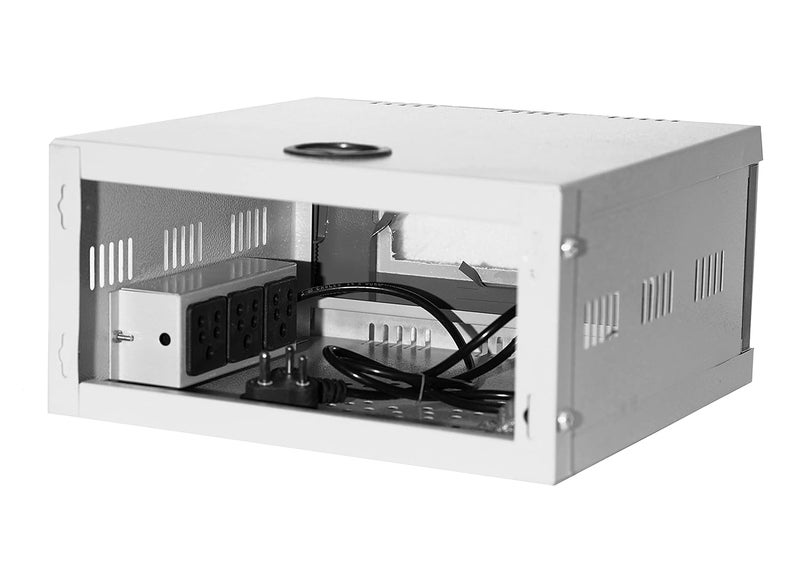 Sanmark Sanmark 1U CCTV DVR RackServerNVRNetwork Protector Rack Transparent Glass Door with 3 Power Socket Plug Metal Cabinet Box 1U Size30cm X 30cm X 15cm - Image 3