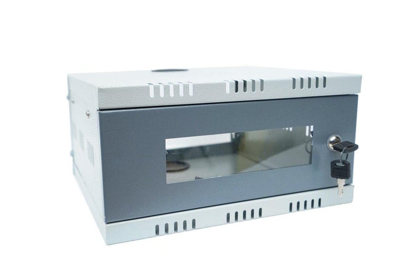 Sanmark Sanmark 1U CCTV DVR RackServerNVRNetwork Protector Rack Transparent Glass Door with 3 Power Socket Plug Metal Cabinet Box 1U Size30cm X 30cm X 15cm - Image 1