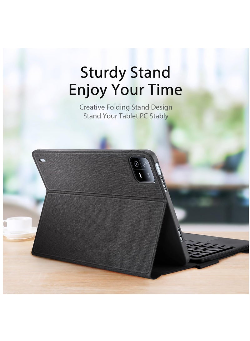 Slim PU Stand Cover with Detachable Wireless Bluetooth Keyboard for Xiaomi Pad 6 / Pad 6 Pro 11 Inch Tablet (2023) - Stylish and Functional Protection.