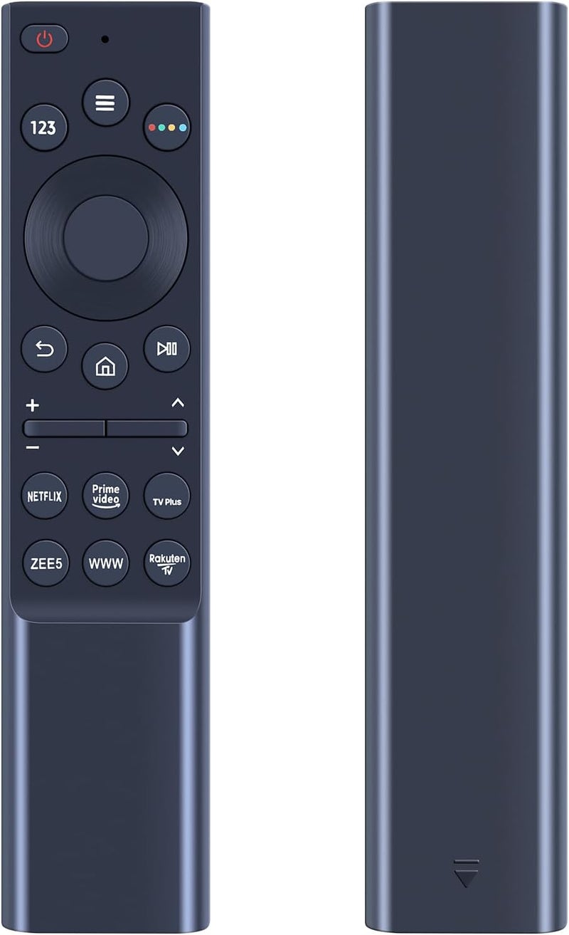 جهاز تحكم عن بعد عالمي متوافق مع جميع تلفزيونات سامسونج LED وQLED وUHD وSUHD وHDR وLCD والإطار المنحني وتلفزيونات HDTV الشمسية 4K و8K و3D الذكية، مع أزرار لـ Netflix وPrime Video وWWW والمزيد. - Image 1