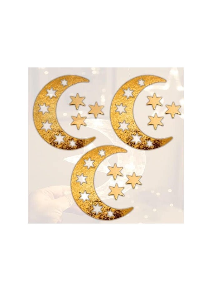 A set of Ramadan decorations for the Ramadan atmosphere, consisting of 16 pieces for hanging correctly for the men’s bedrooms and living rooms with a double face ring.