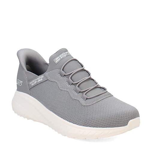 SKECHERS أحذية سكيشرز للرجال بدون استخدام اليدين بوبز سكواد كاوس - هايبي اليوم، رمادي، 8.5 عريض - Image 2