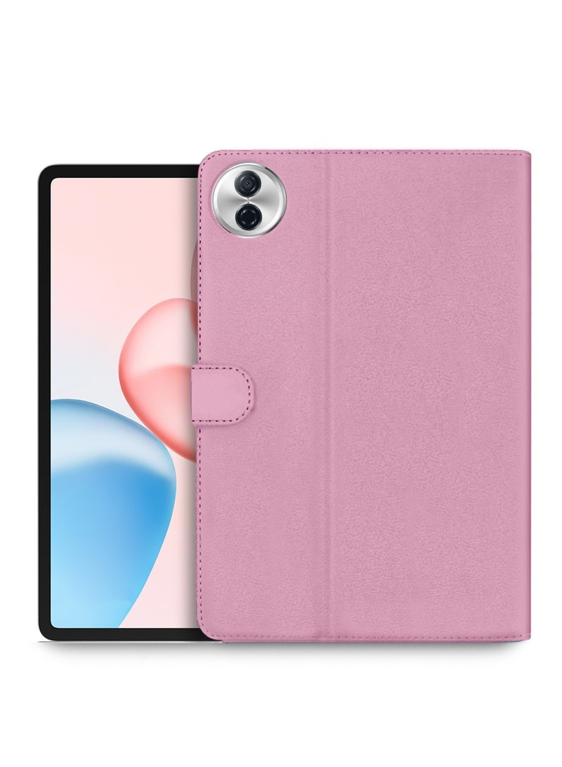 دبليو تيك غطاء حافظة Flip بحواف مغناطيسية من الجلد الصناعي لجهاز Honor Pad 10 5G 2025 (12.1 بوصة) - لون وردي فاتح - Image 1