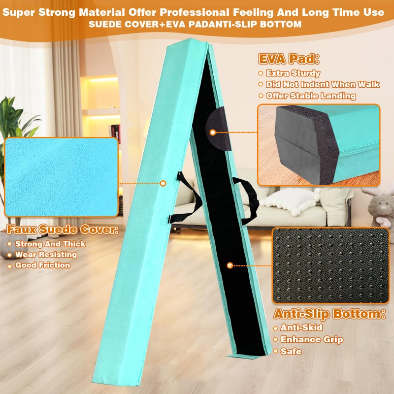 MARFULA 6 FT / 8 FT / 9 FT Folding Gymnastics Beam Foam Balance Floor Beam - Extra Firm - Suede Cover - Anti Slip Bottom with Carry Bag for Kids/Adults Home Use - Image 3