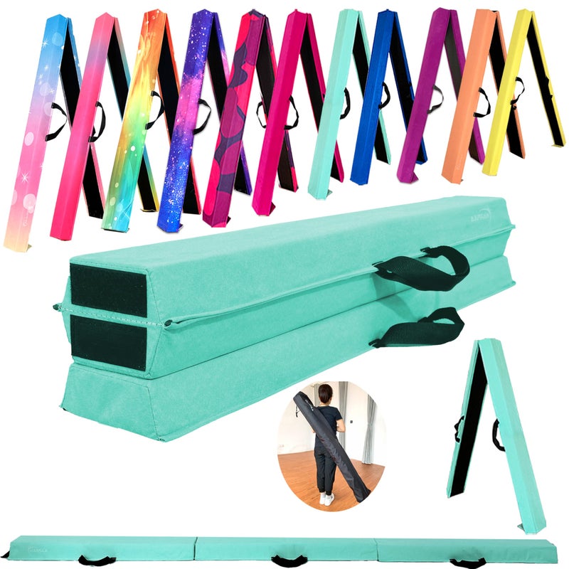 MARFULA 6 FT / 8 FT / 9 FT Folding Gymnastics Beam Foam Balance Floor Beam - Extra Firm - Suede Cover - Anti Slip Bottom with Carry Bag for Kids/Adults Home Use - Image 1