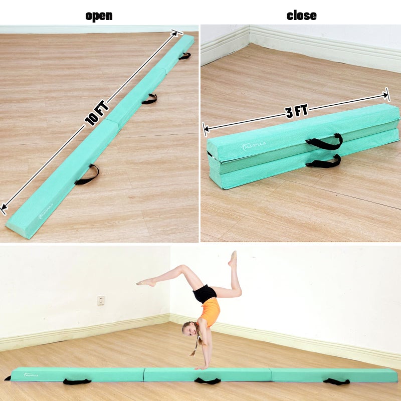 MARFULA 6 FT / 8 FT / 9 FT Folding Gymnastics Beam Foam Balance Floor Beam - Extra Firm - Suede Cover - Anti Slip Bottom with Carry Bag for Kids/Adults Home Use - Image 2
