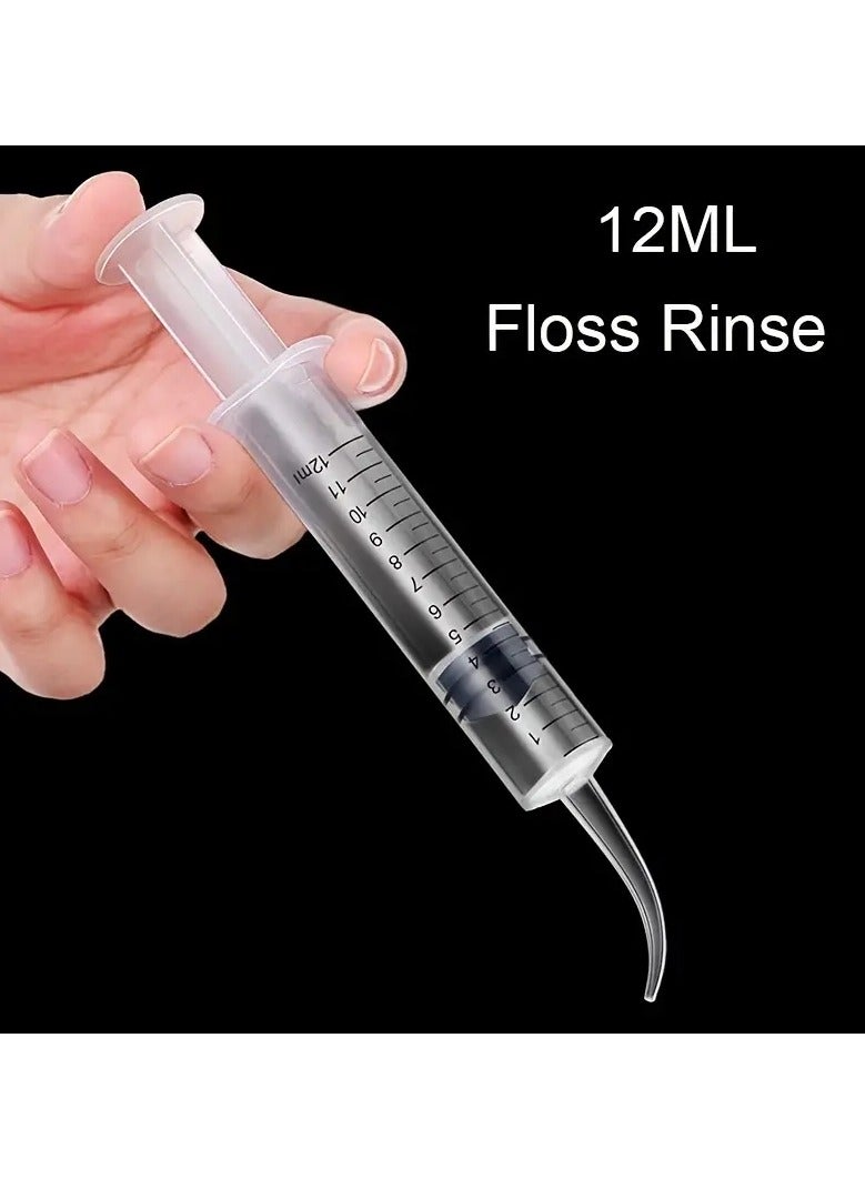 ORiTi حقنة تنظيف الأسنان 1 قطعة مع طرف منحني للاستخدام مرة واحدة لتنظيف الحلق من الحصى، جهاز شطف الفم، خيوط مائية للأسنان - Image 2