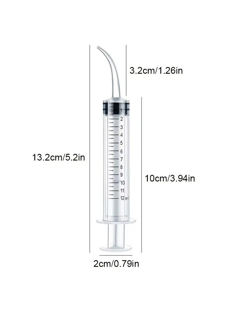 ORiTi حقنة تنظيف الأسنان 1 قطعة مع طرف منحني للاستخدام مرة واحدة لتنظيف الحلق من الحصى، جهاز شطف الفم، خيوط مائية للأسنان - Image 3
